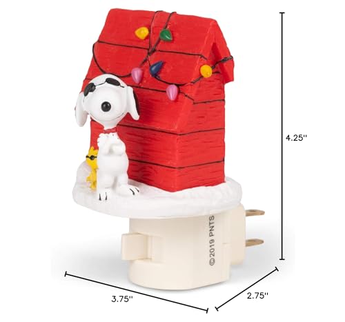 Peanuts 4.25 Inch Tall Snoopy Joe Cool Night Light Christmas Doghouse