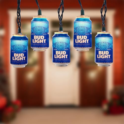 Kurt Adler 10-Light Bud Light Beer Can Light Set
