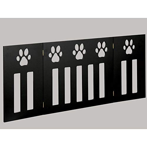 Wood Paw Print DÉcor Pet Gate Black