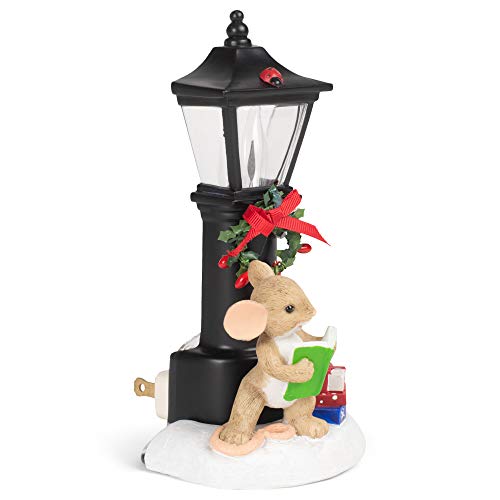 Roman 133497 Mouse Lamp Post Night Light Charming Tails, 7 inch, Multicolor