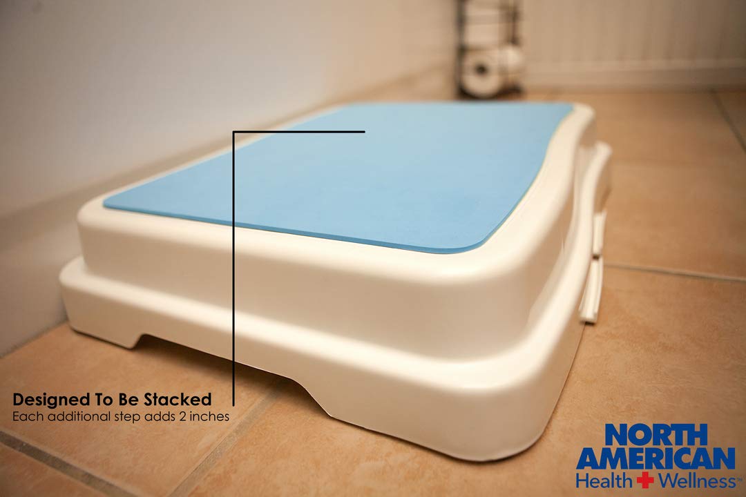 Ideaworks Slip Resistant 4" Bath Step, Stackable Platform for Bathtub