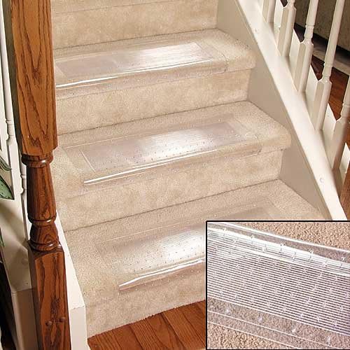 Clear Stair Treads Carpet Protectors Set of 4