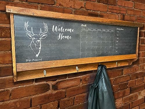 ILLIYIN 50" Versatile Welcome Home Wall Hanging Wood Concealment Rifle Case With 4 Hooks - Made In The U.S.A.