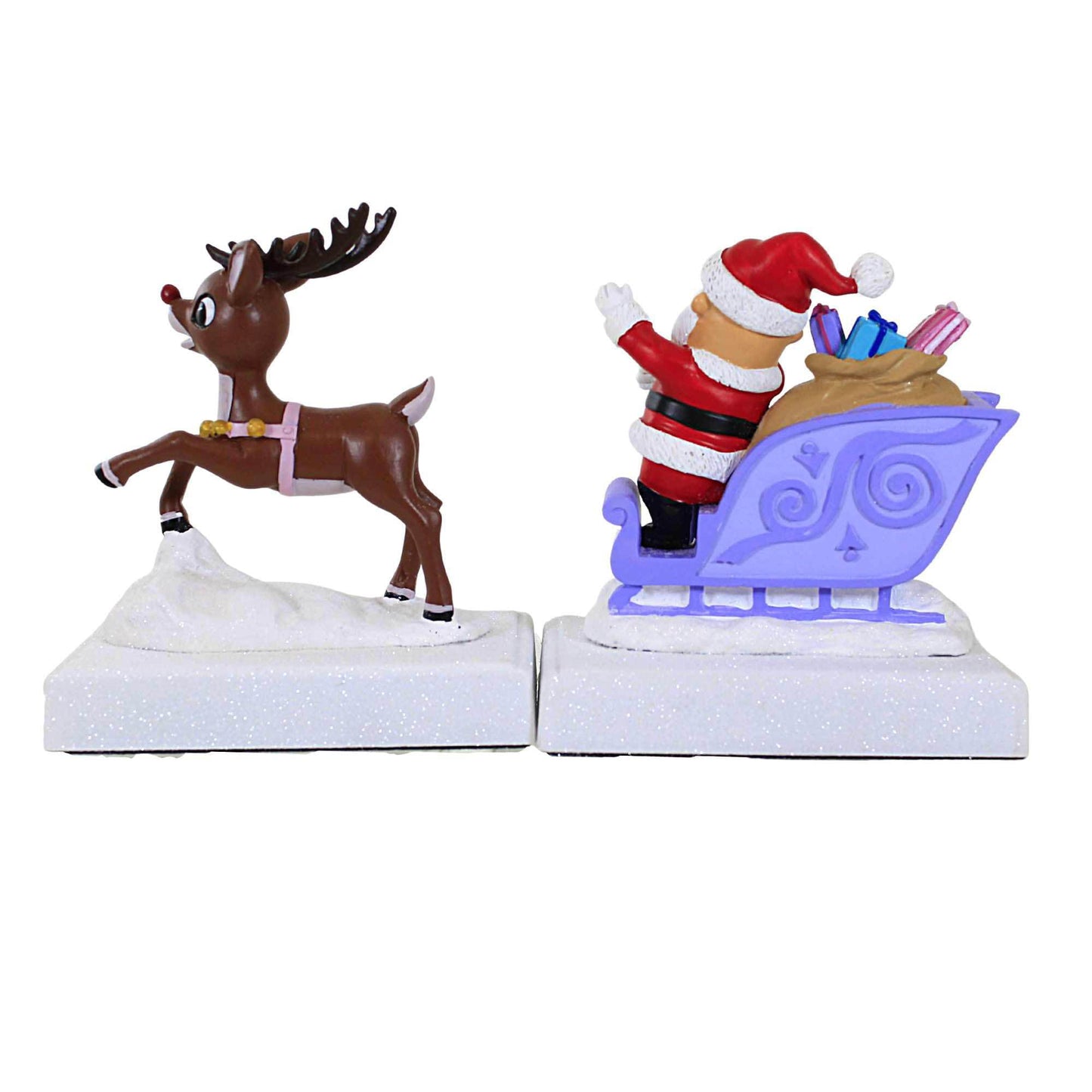 Roman Rudolph and Santa with Sleigh Stocking Holder, Set of 2, Christmas Decoration