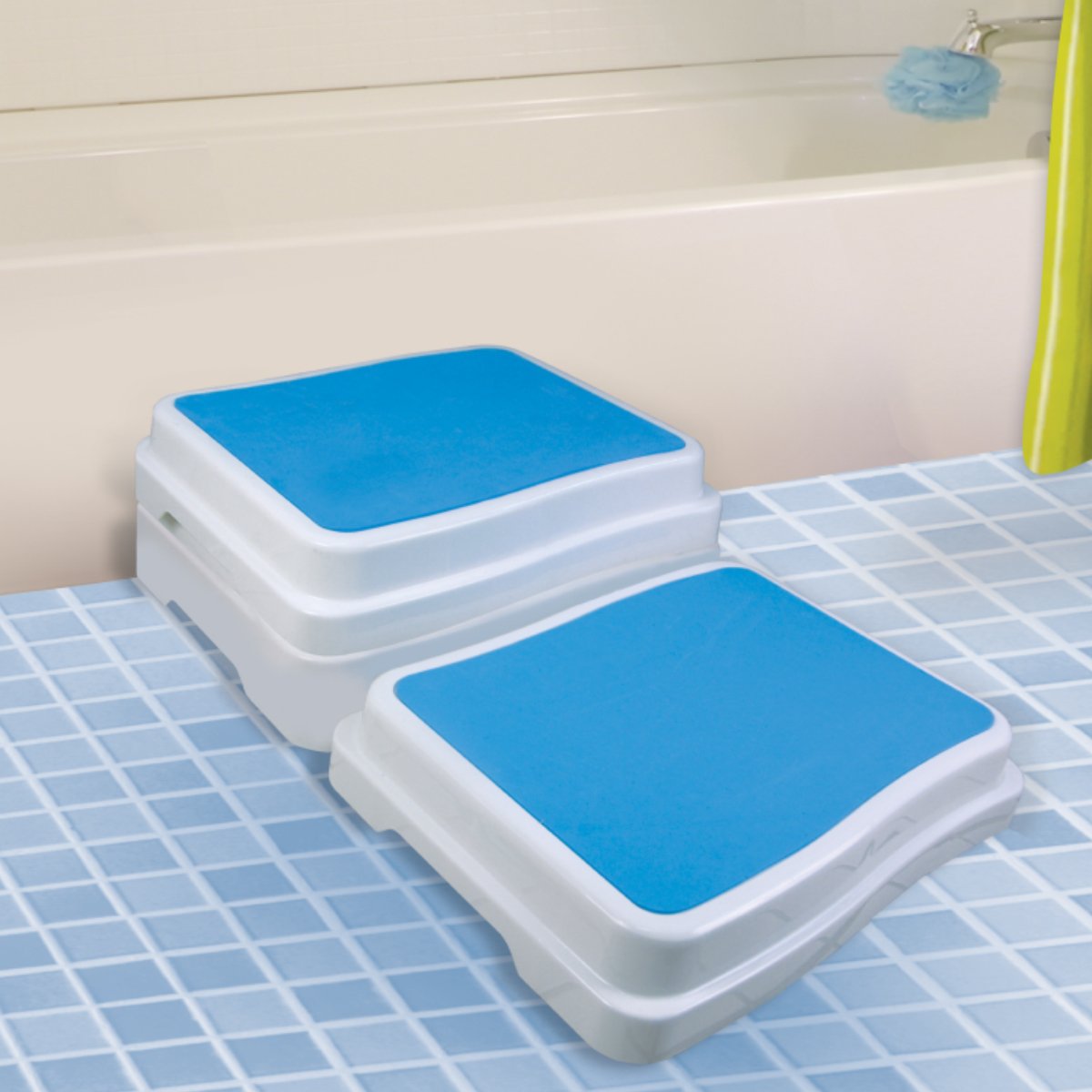 Ideaworks Slip Resistant 4" Bath Step, Stackable Platform for Bathtub