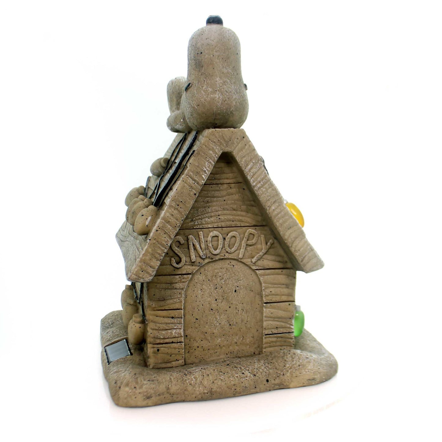Peanuts Snoopy on Dog House Solar Powered Light Up Christmas Garden Statue New