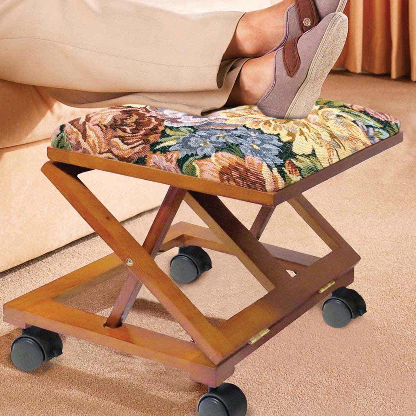 Footrest Adjustable Fold-A-Way Tapestry