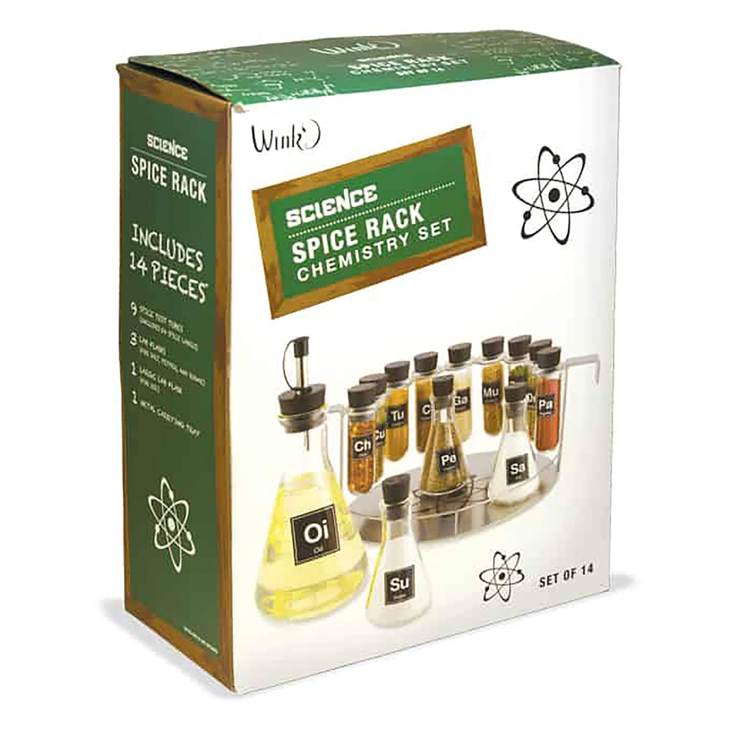 Wink Chemist's Spice Rack, 14 Piece Chemistry Spice Rack Set