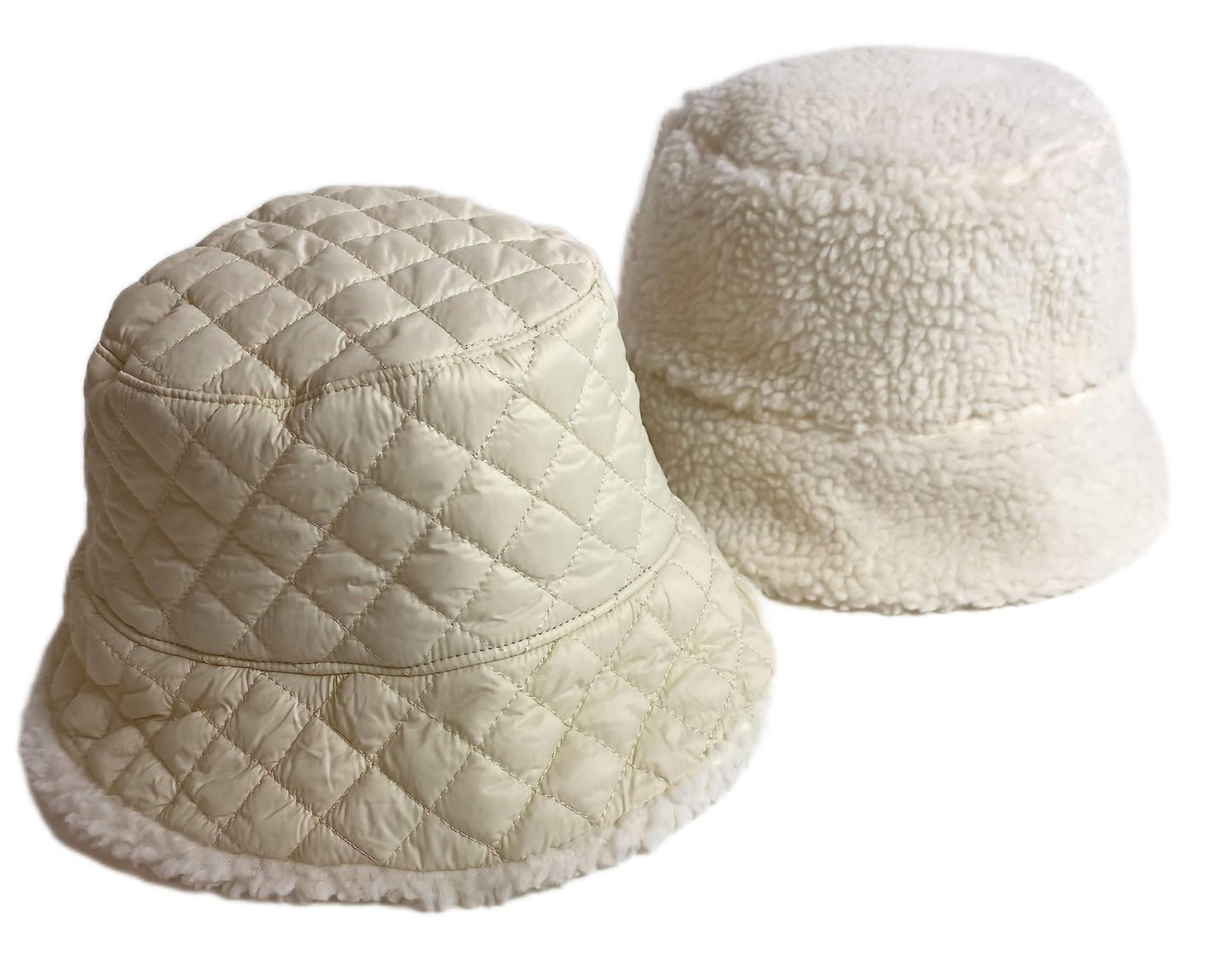 BW Brands Ladies Reversible Quilted Sherpa Bucket Hat (TAN)