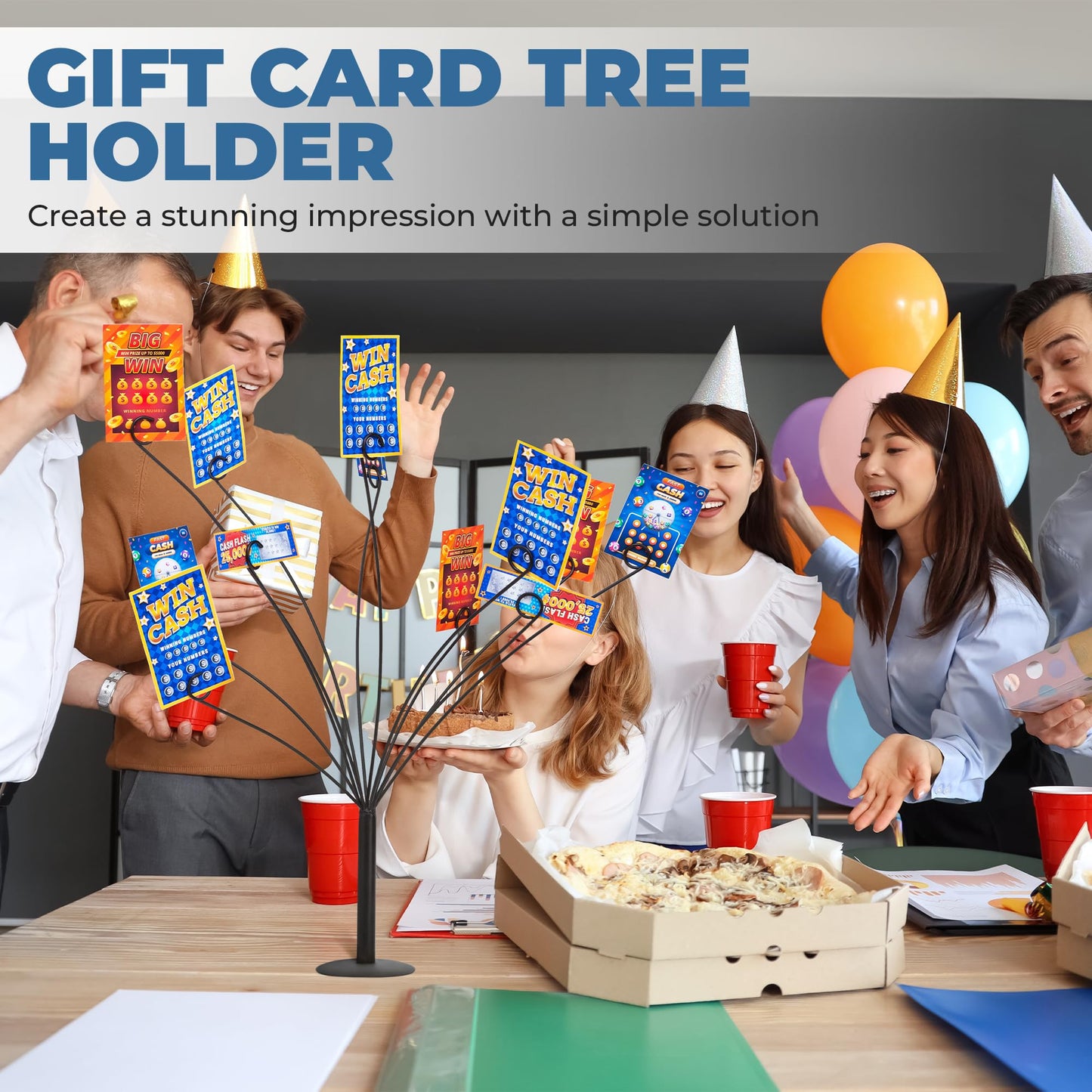 CraftyCrocodile Gift Card Tree Holder - 12 Clips Flexible & Durable Branches - Money Tree Gift Holder Stand with Clips for Pictures Tickets Postacards