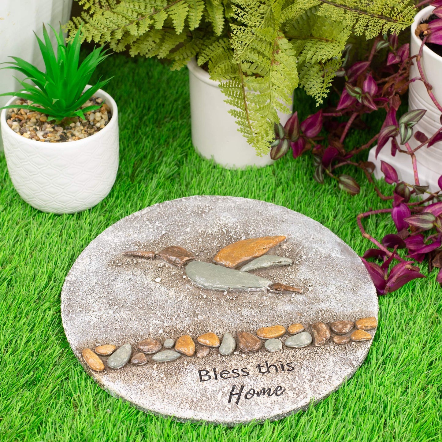 Roman Giftware Inc., Garden Collection, 11.75" D Hummingbird Stepping,Religious, Inspirational, Durable (11x11x1)