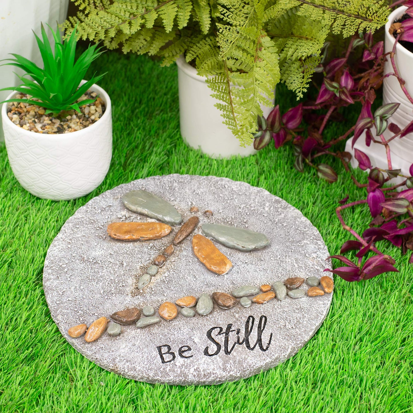 Roman Giftware Inc., Garden Collection, 11.75" D Dragonfly Stepping,Religious, Inspirational, Durable (11x11x1)