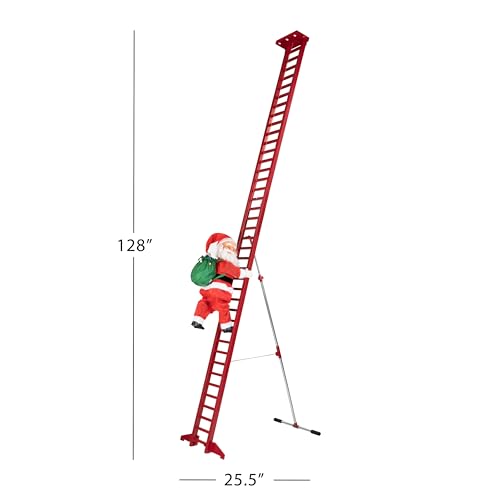 Mr. Christmas Musical Animated Outdoor Climbing Santa Christmas Decoration, 10 Foot