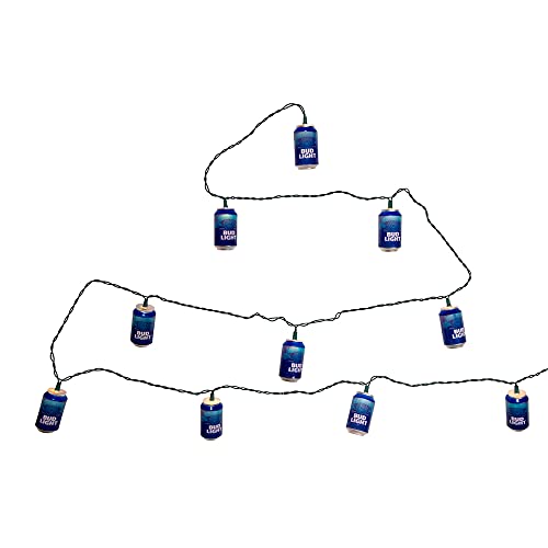 Kurt Adler 10-Light Bud Light Beer Can Light Set