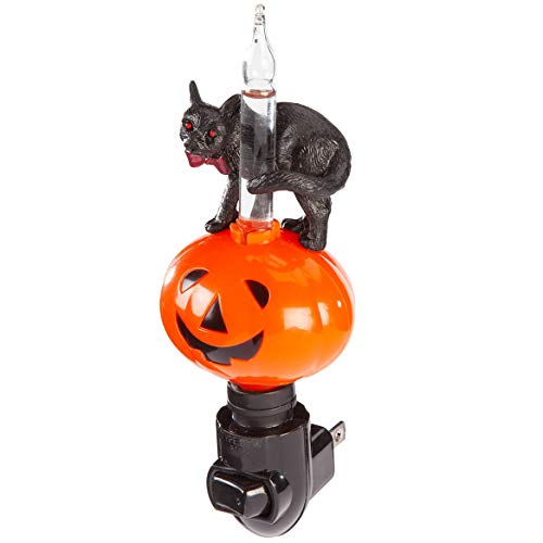 Bubble Light Night Lights Halloween Jack O'Lantern and Black Cat