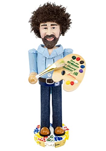 Kurt S. Adler 10-Inch Nutcracker of Bob Ross with Palette