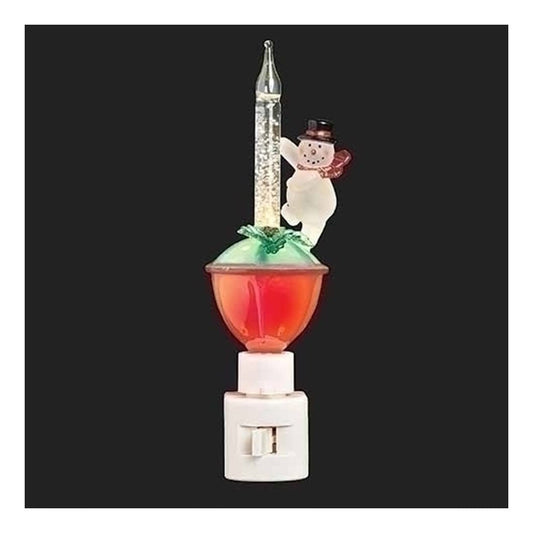 Roman Snowman Bubble with Holly Nightlight, 6.5-inch Height, Seasonal Lighting Decoration
