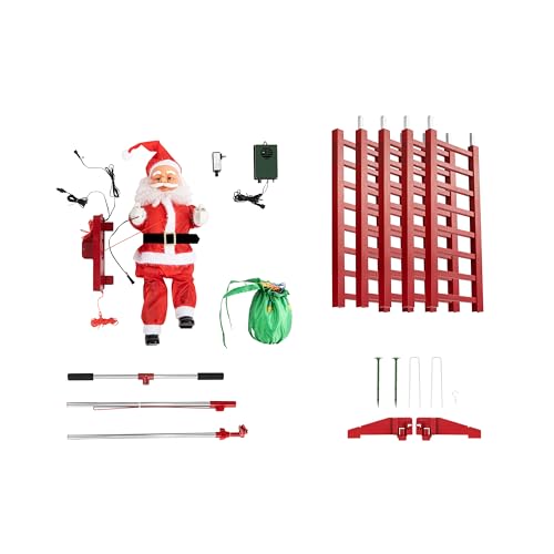 Mr. Christmas Musical Animated Outdoor Climbing Santa Christmas Decoration, 10 Foot