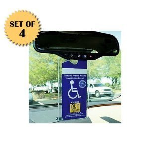 CloseoutZone Handicapped Disabled Parking Placard Protective Car Holder (Set of 4)