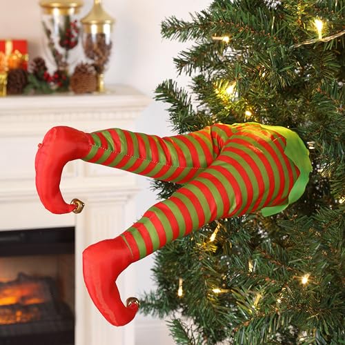 Mr. Christmas Mini Elf is Stuck in His Bag and Kicks His Way Out, 10-inch High