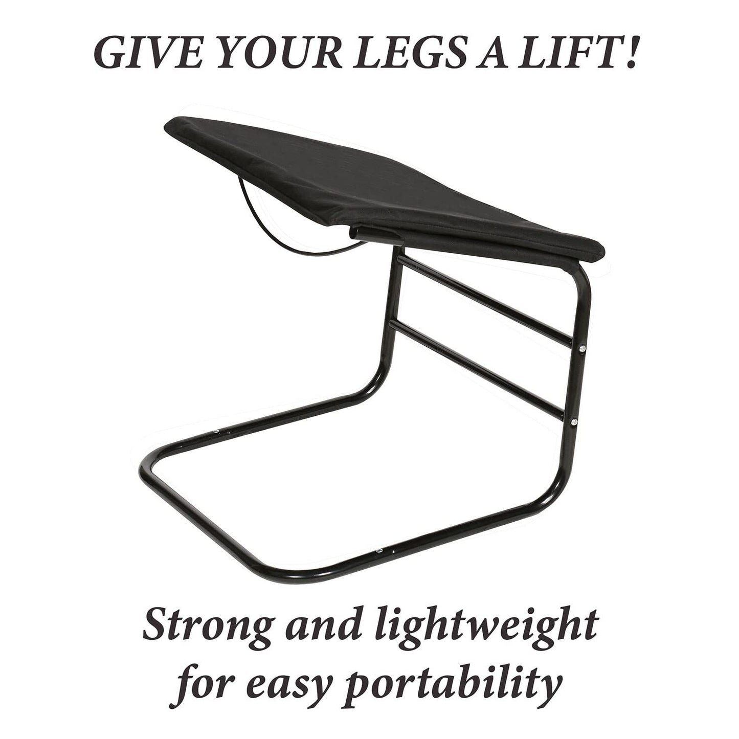 ETNA Ottoman Foot Rest Footstool - Supportive Leg Rest for Chair Sofa Couch - Office Footrest Under Desk Foot Hammock - Black Padded Foot Stool