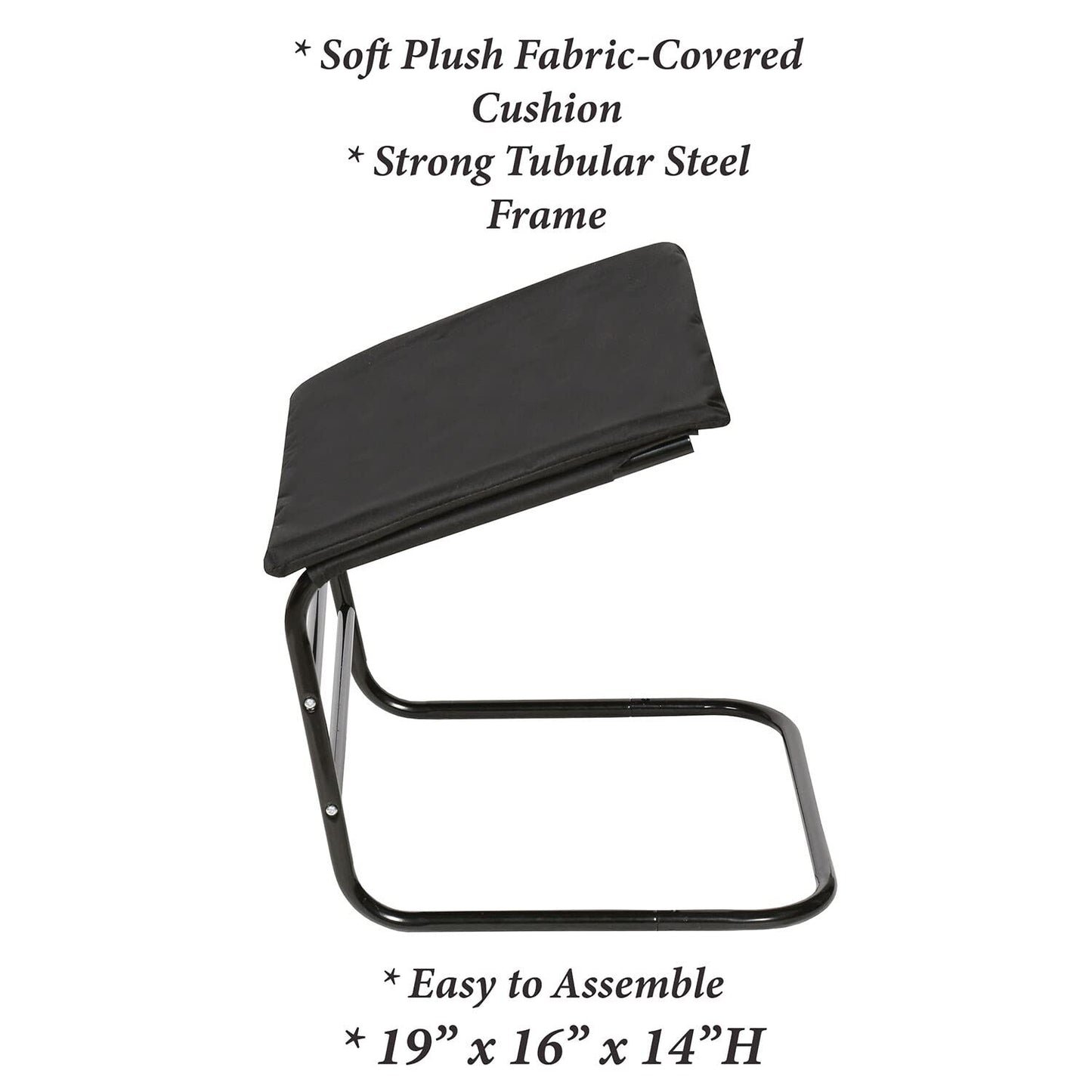 ETNA Ottoman Foot Rest Footstool - Supportive Leg Rest for Chair Sofa Couch - Office Footrest Under Desk Foot Hammock - Black Padded Foot Stool