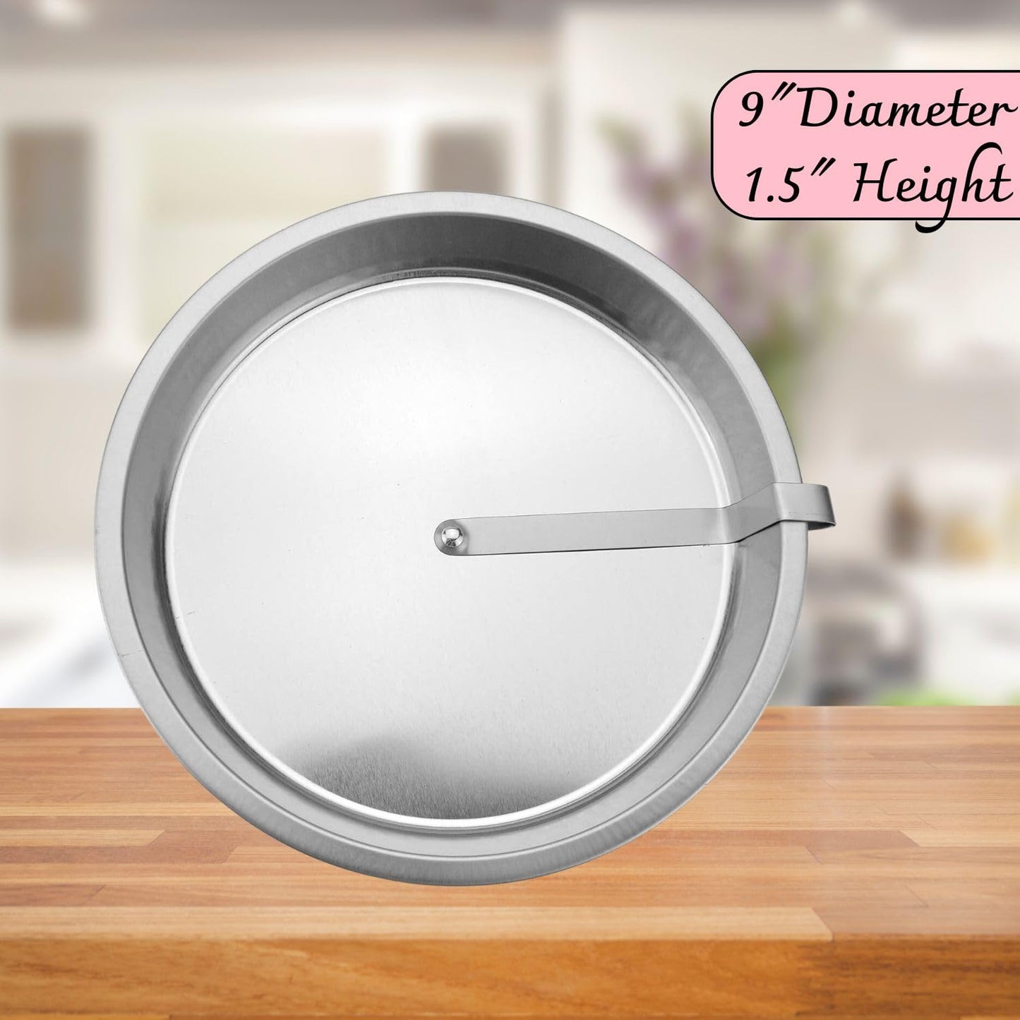 QUICK RELEASE Easy-Out Cake Pan Set of 2, Effortlessly Bake and Serve Perfect Cakes and Pies, 9" Diameter x 1 1/2" H