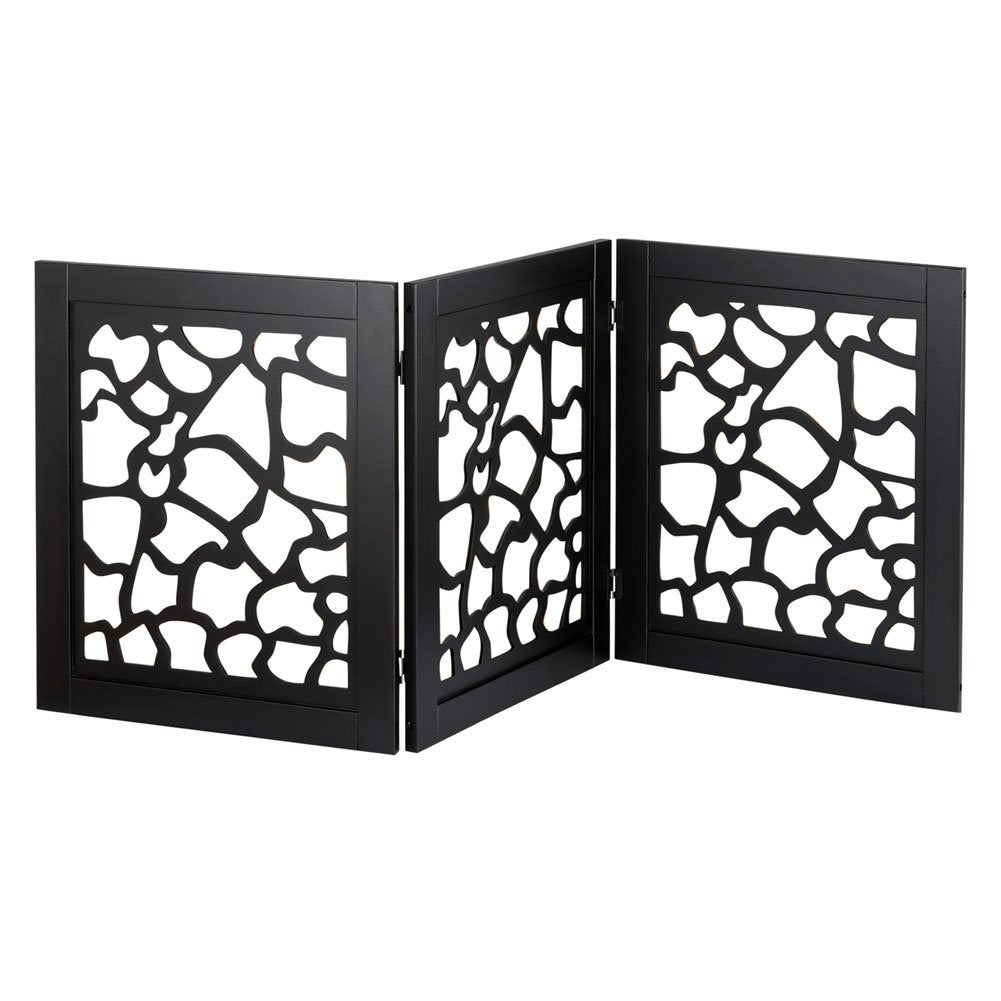 DIE-CUT 3 PANEL ADJUSTABLE WOOD GIRAFFE MOTIF PET GATE