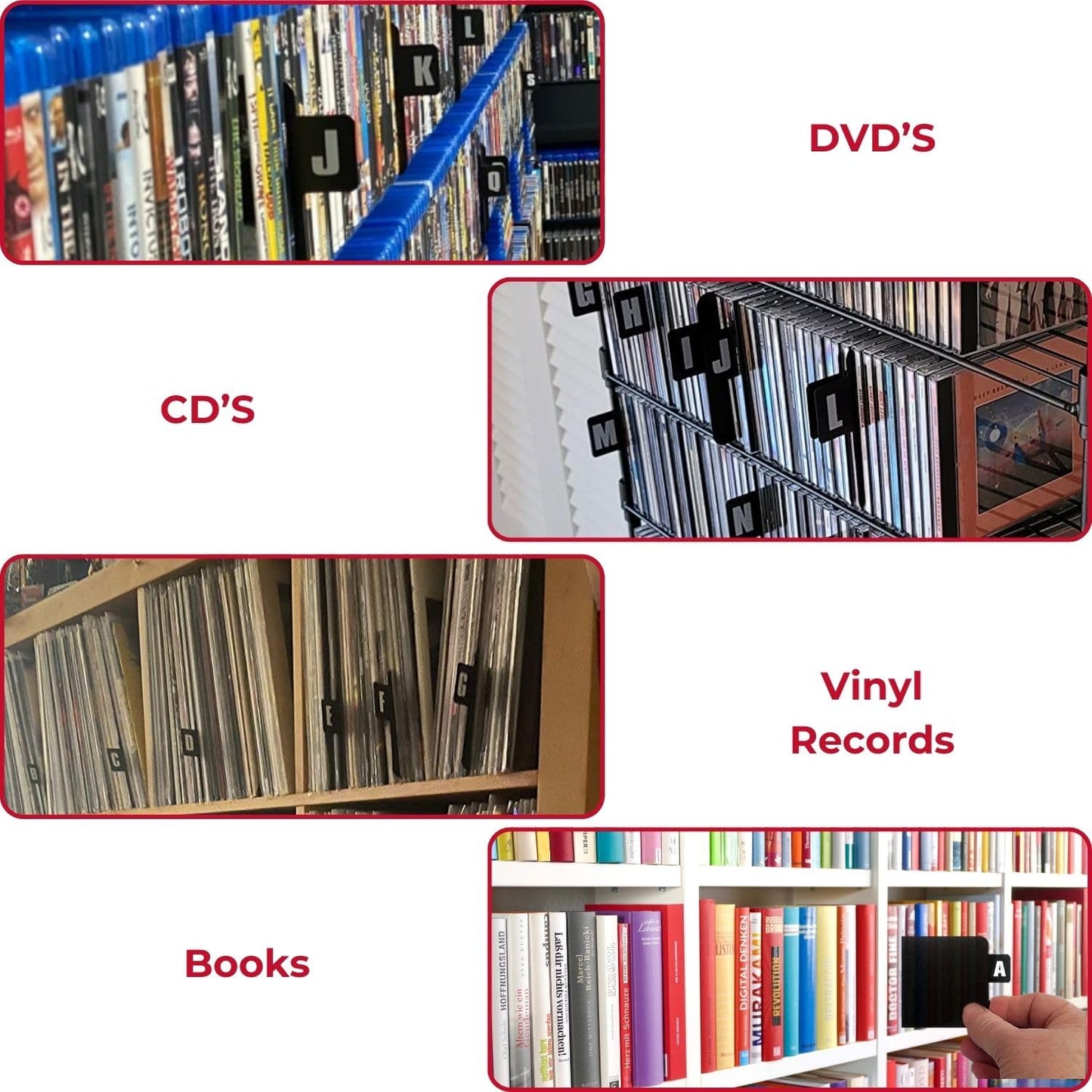 DVD Dividers - Section Separators for CD Dividers, Bin Cards, and Organizers