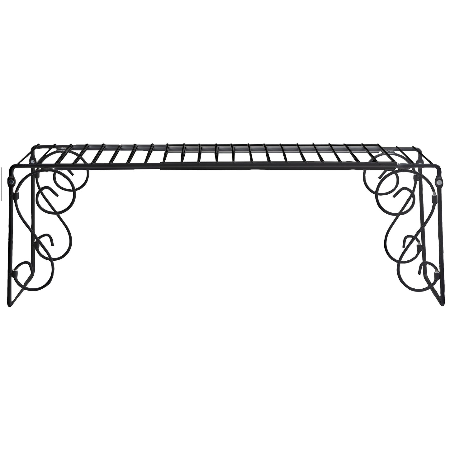Expandable Scroll Metal 1 shelve,Over The Sink Shelf - Black