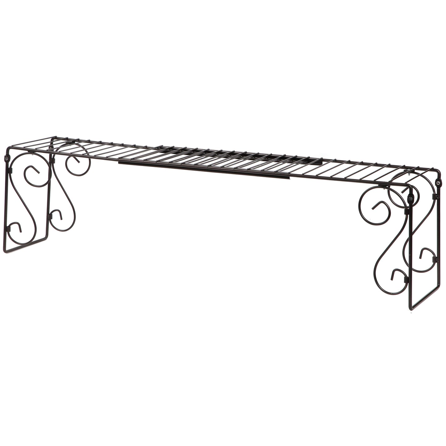 Expandable Scroll Metal 1 shelve,Over The Sink Shelf - Black