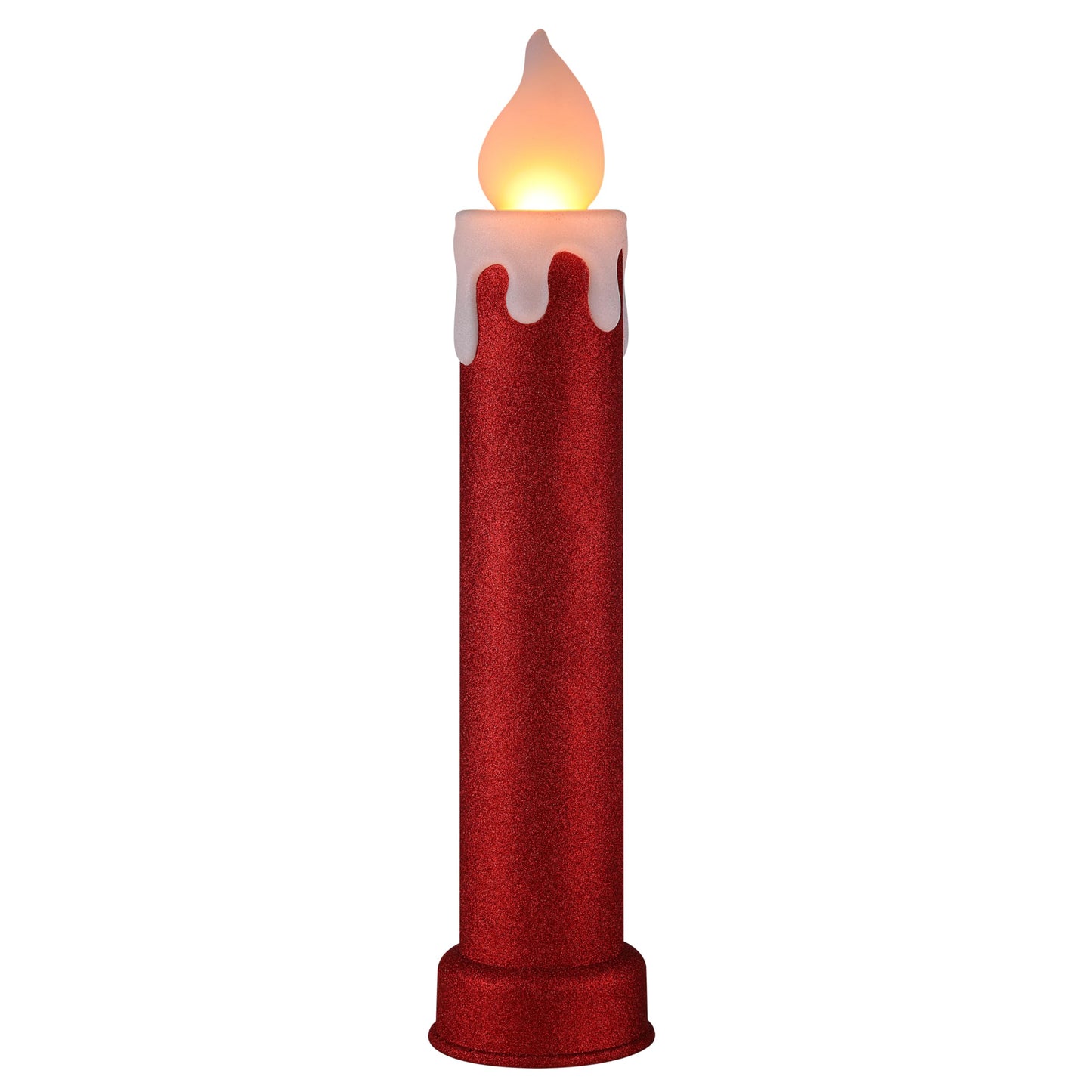 Mr. Christmas 62293 Red 36" Outdoor Safe Glittery Blow Mold Candle Flickering LED Flame
