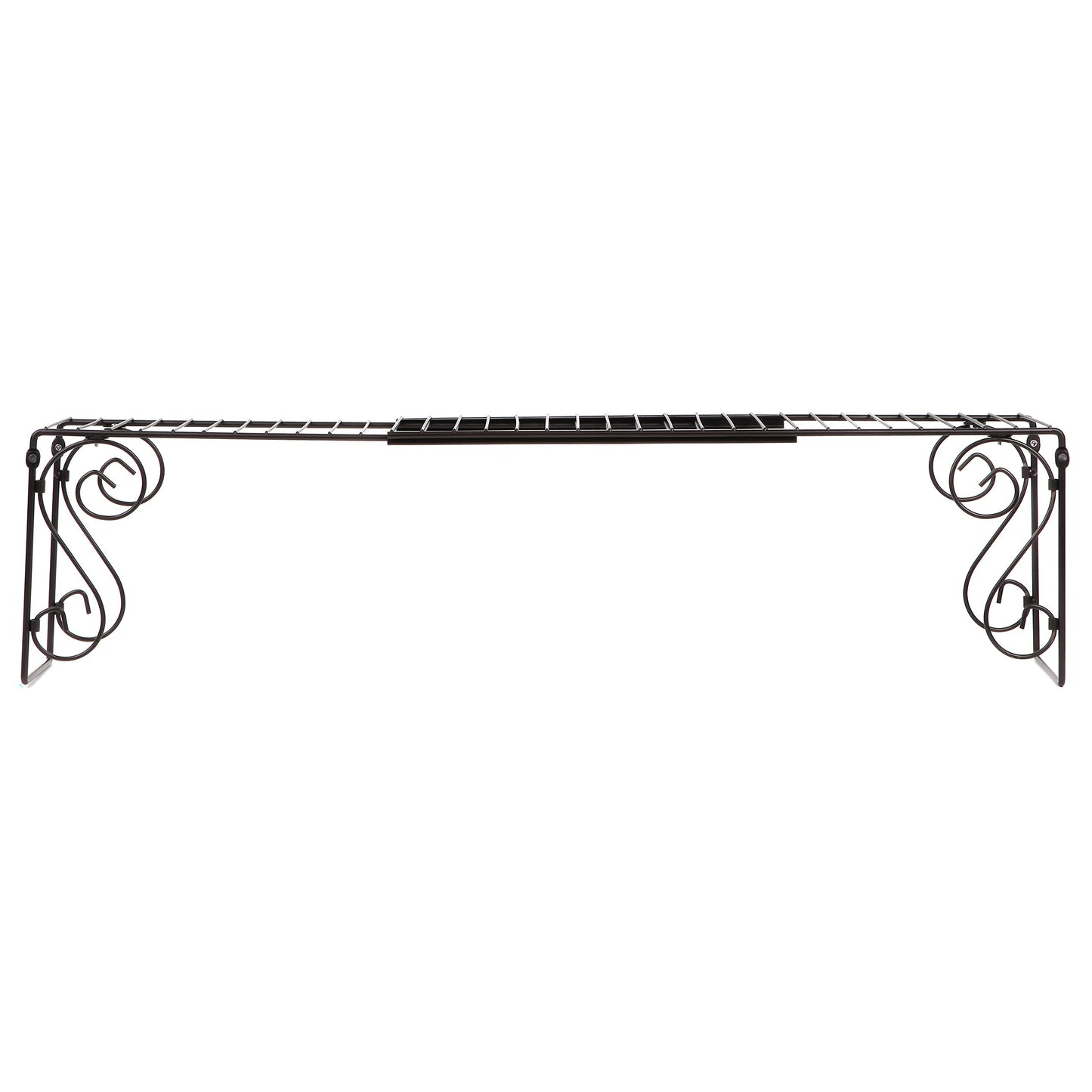 Expandable Scroll Metal 1 shelve,Over The Sink Shelf - Black