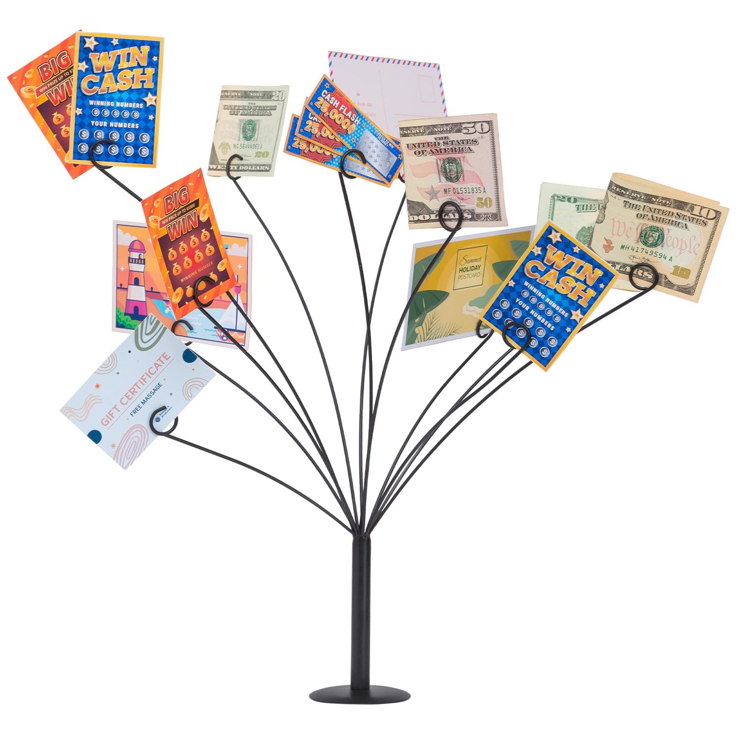 CraftyCrocodile Gift Card Tree Holder - 12 Clips Flexible & Durable Branches - Money Tree Gift Holder Stand with Clips for Pictures Tickets Postacards