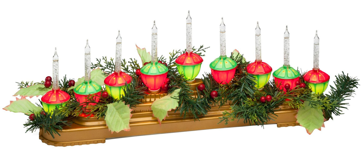 BW Brands Retro-Holiday Bubble Light Centerpiece - (Includes 9 Nostalgic Bubble Lights!)