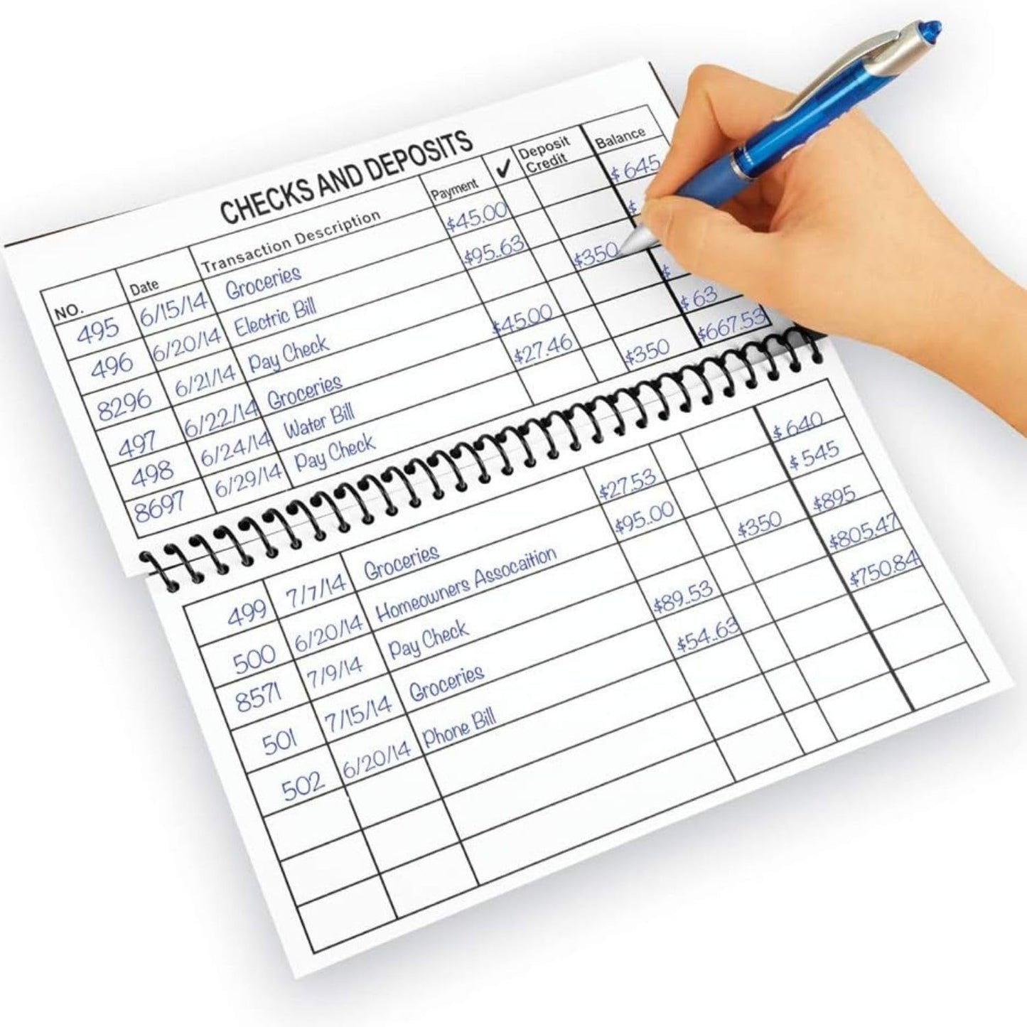 Jumbo Print Check Register Book - Large Print, Easy-to-Read, Spiral Bound, 56 Pages for Personal Accounting, Easy Transaction Reference, 10"L x 5¼"W