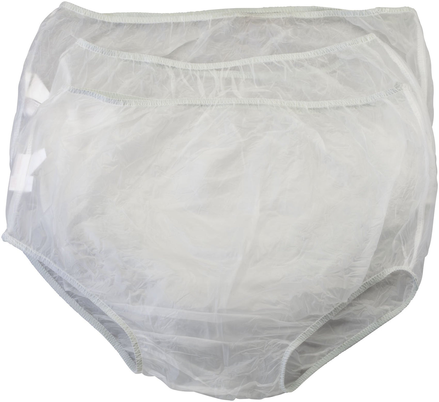 Vinyl Waterproof Incontinence Underpants, 3 Pair, 2XL, Clear