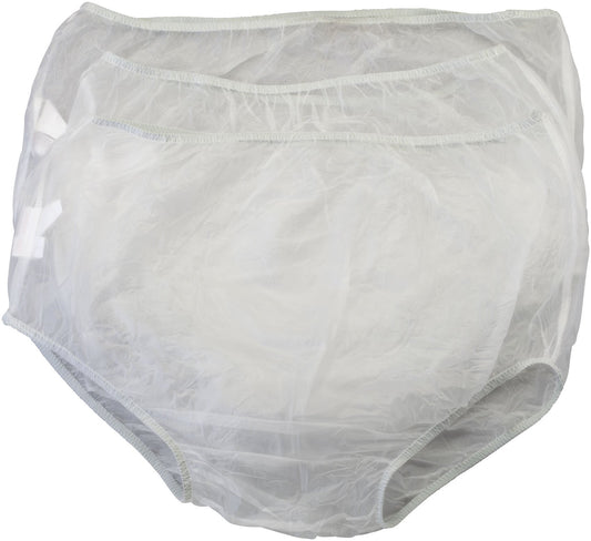 Vinyl Waterproof Incontinence Underpants, 3 Pair, 2XL, Clear