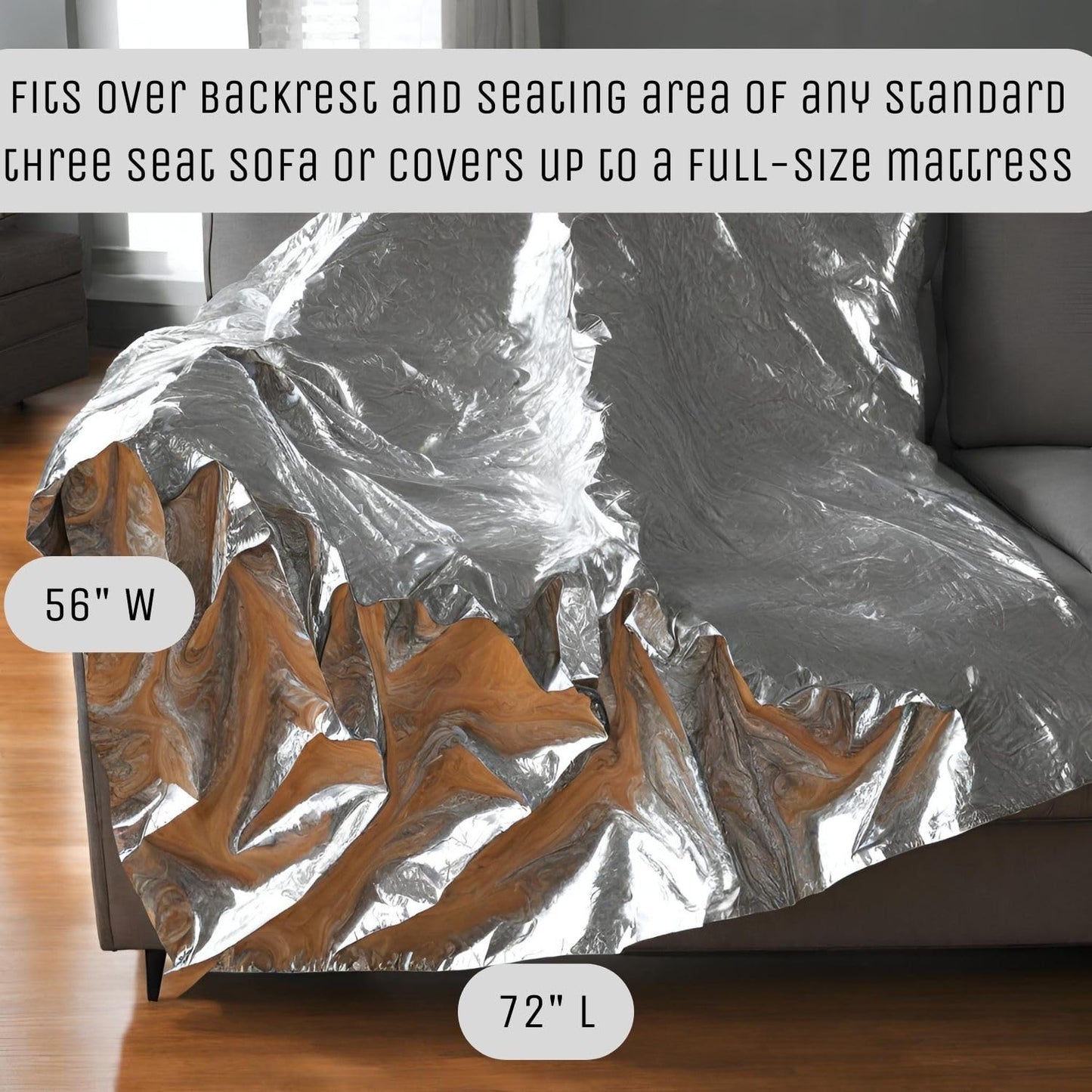 Pet Repeller Furniture Pad Sofa & Couch Mat, SILVER, 72"