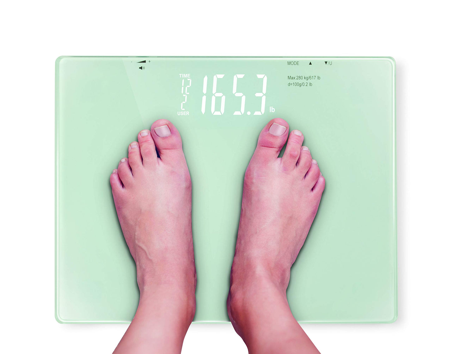 JB8524 Deluxe Talking Scale. Digital Body Weight Talking Bathroom Scale, High Precision Measurements, Over 600 Pound Capacity Weight Scale. Extra-Large Display, Auto-Calibrated, Precision Balanced