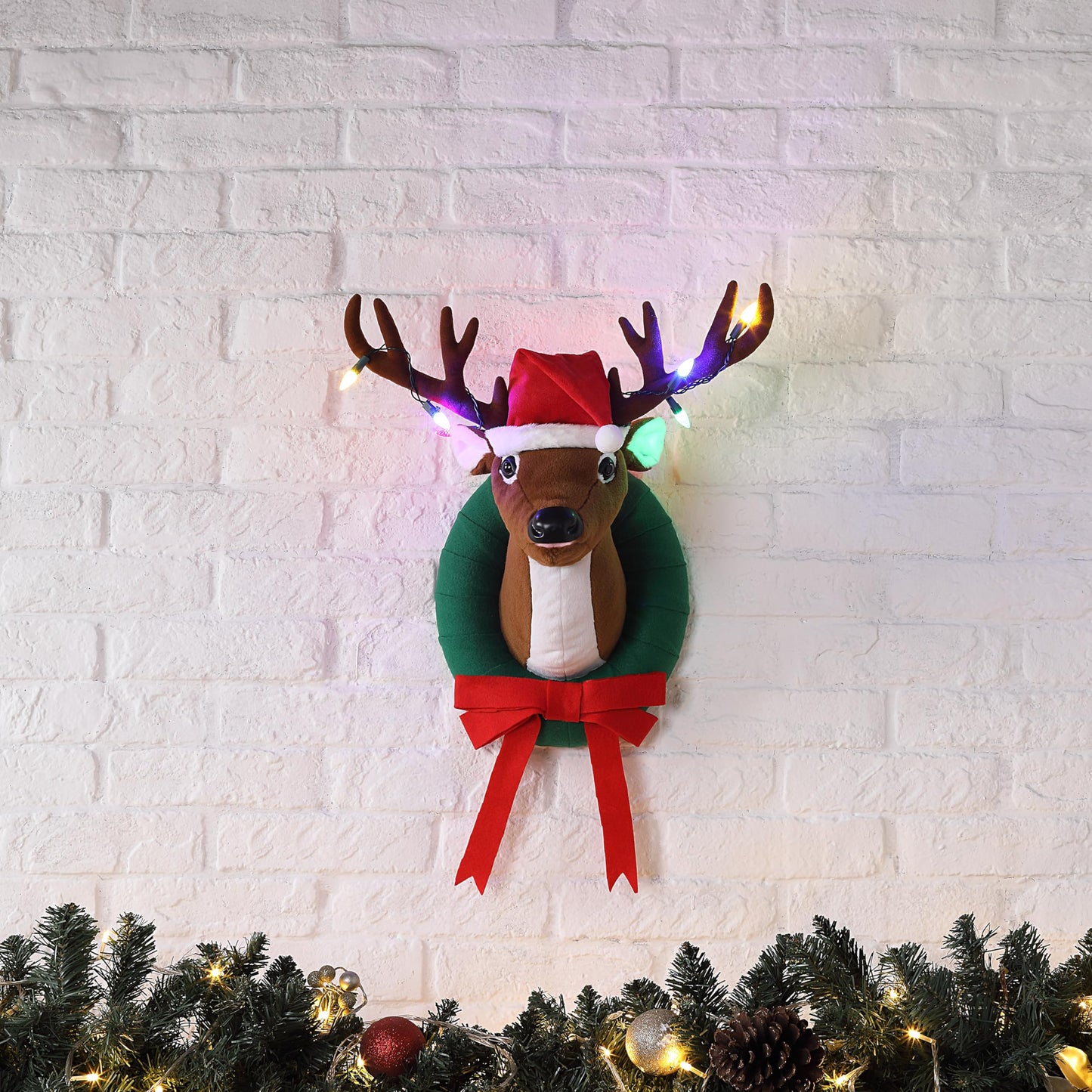 Mr. Christmas 17" Animated Singing Reindeer, Motion-Activated with 5 Songs & LED Lights